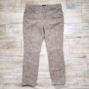 NYDJ Ami Skinny Jeans Women's Cheetah Animal Print Lift Tuck Stretch Curvy 12